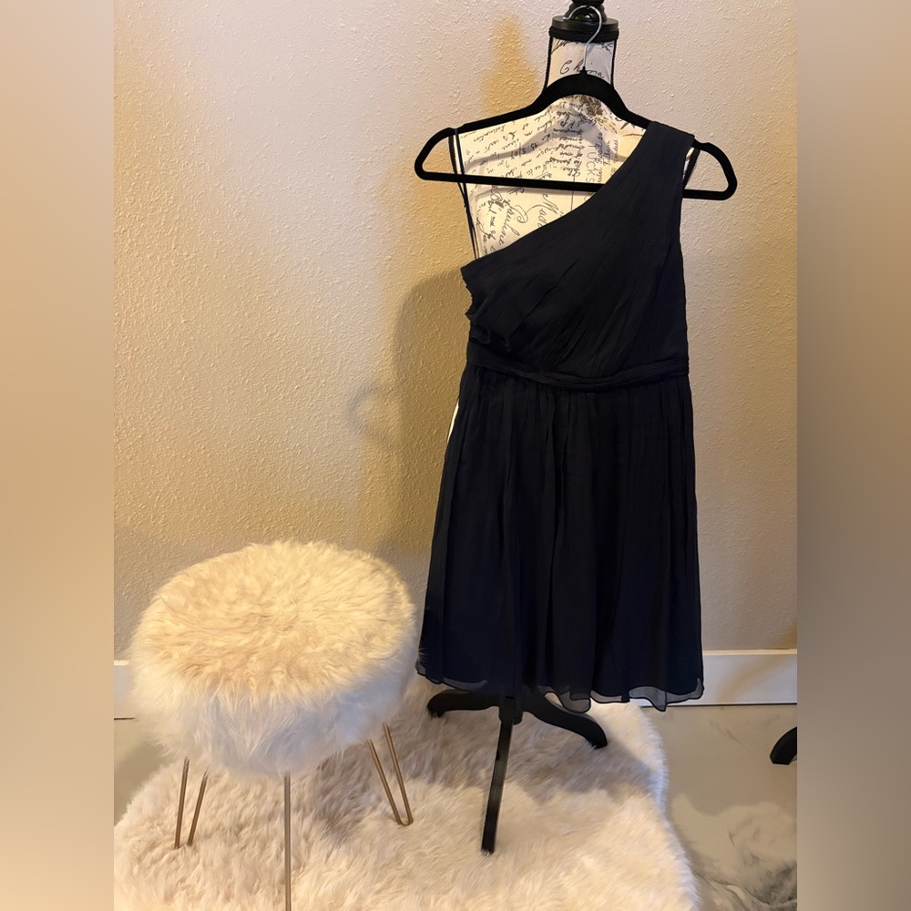 J. Crew Navy One-Shoulder Dress